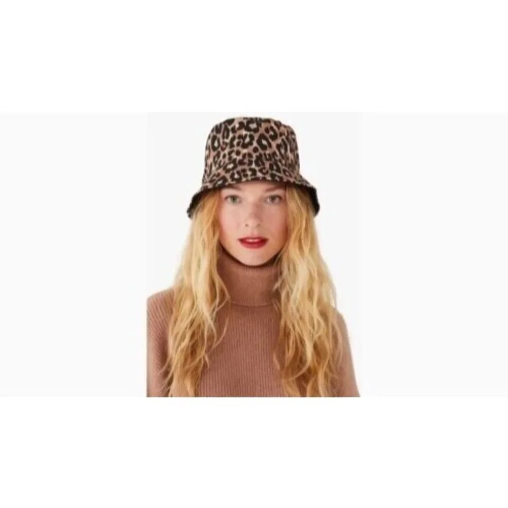 NWT KATE SPADE Womens Printed Bucket Hat One Size Leopard Print
